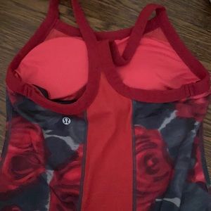 Rose print Lululemon padded tank top